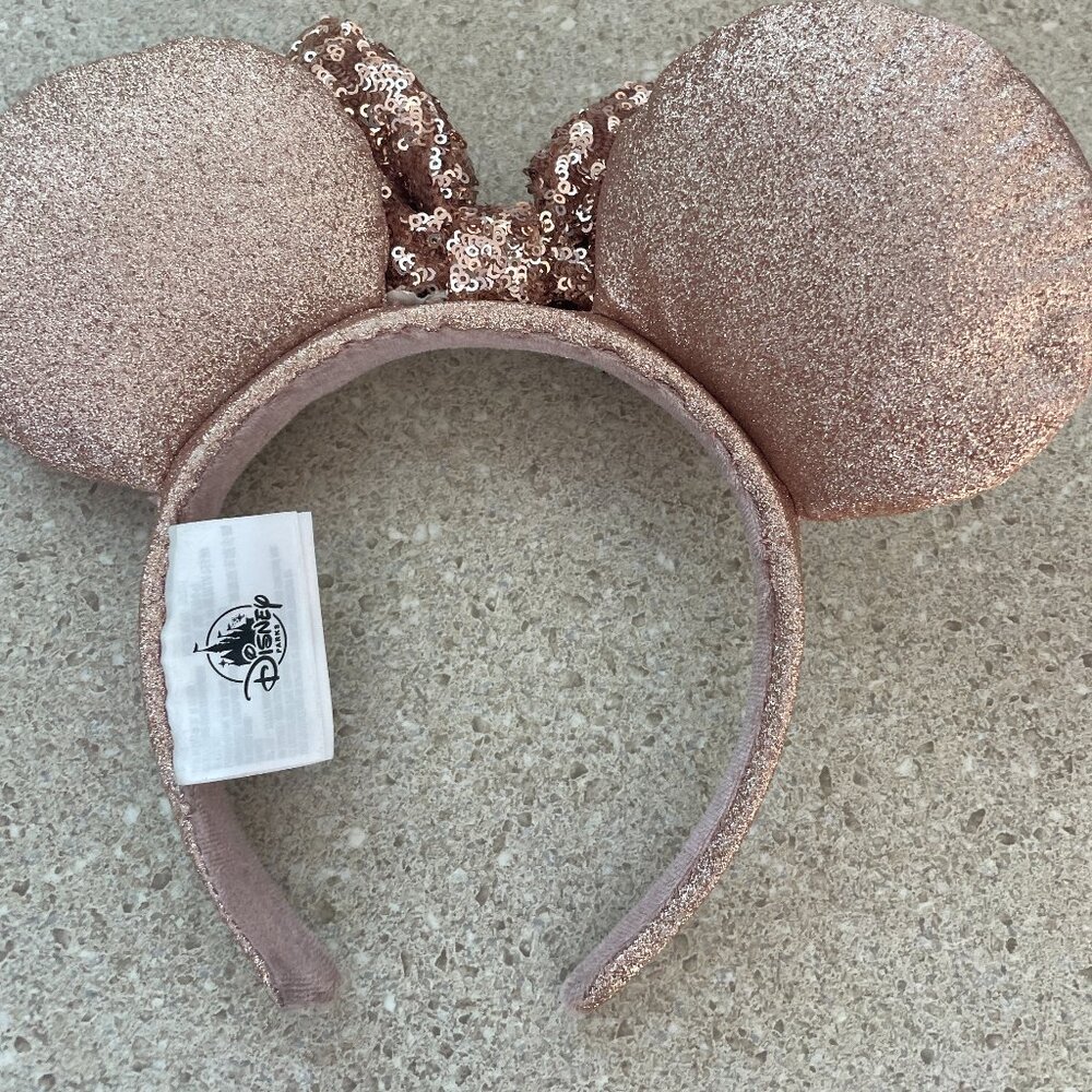 Sparkly Rose Gold Mickey/Minnie Mouse Ears - Picture 1 of 2